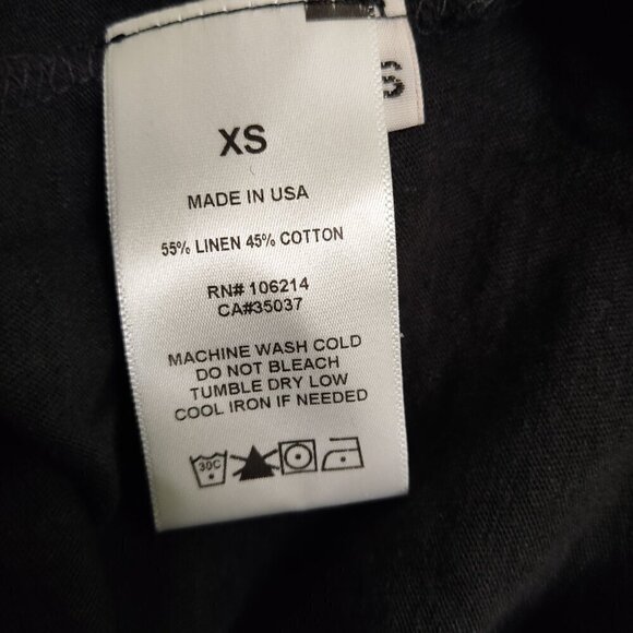 Joe's Jeans Rebel Black Distressed T-Shirt Top XS NWT Linen Cotton - Picture 5 of 8